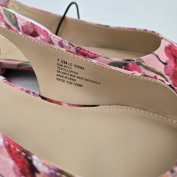 Floral Twee Liz Claiborne Sheba Slingback Pointed Toe Ballet Flats Shoe Sz 7.5 - Picture 5 of 9